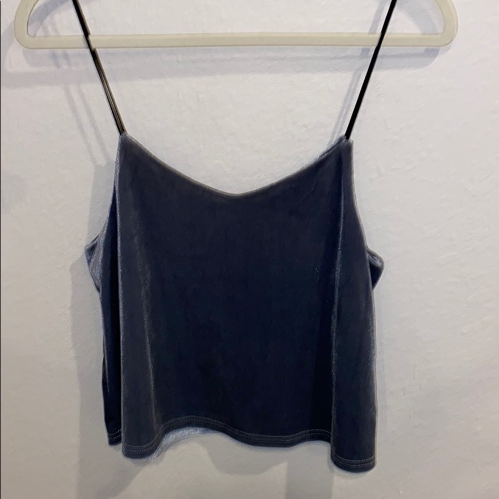 faux velvet crop top